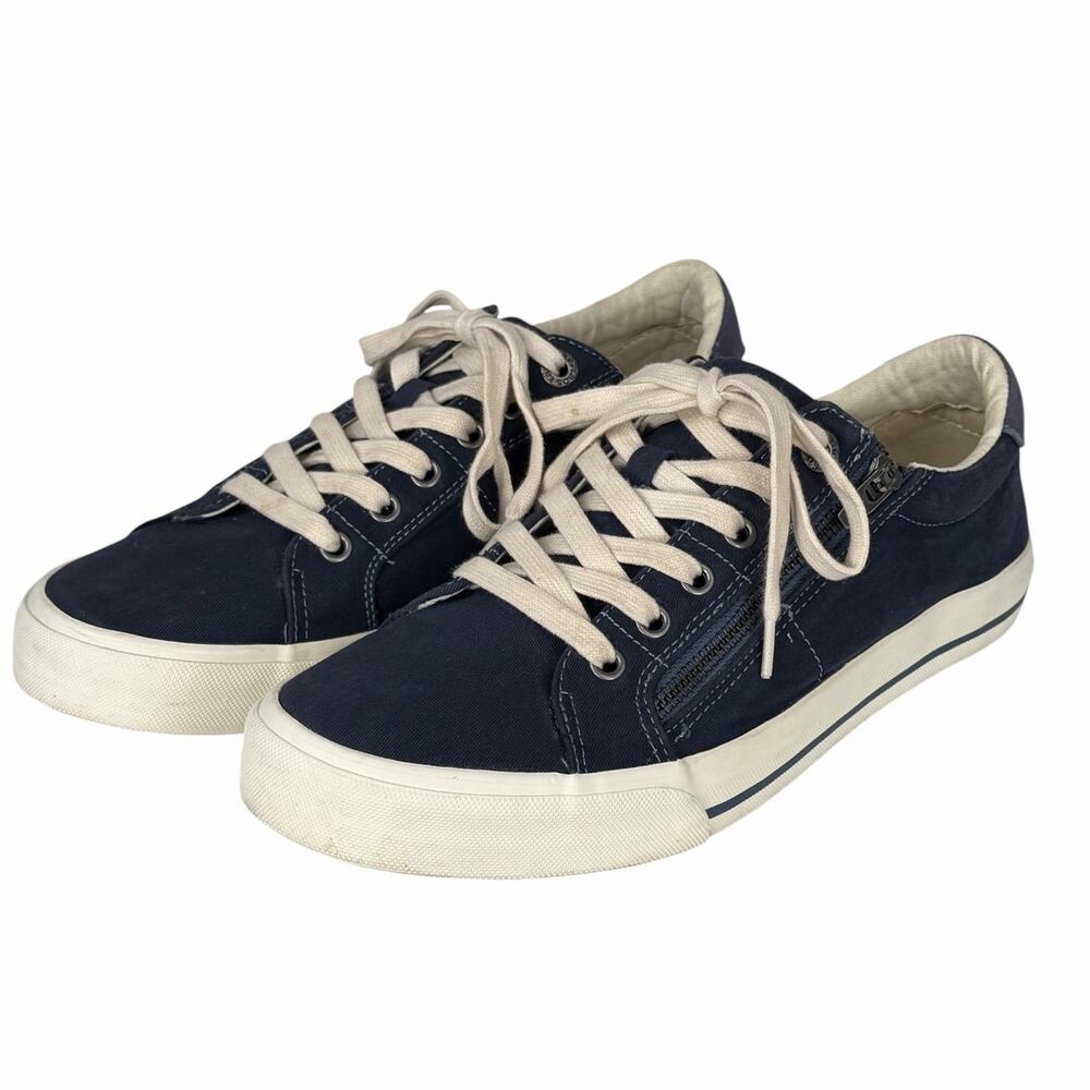 Taos Z Soul Sneakers Shoes Womens 10 Canvas Navy Blue Comfort Curves Pods